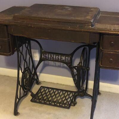 Antique Singer Treadle Sewing machine and Cabinet