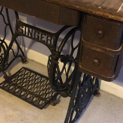 Antique Singer Treadle Sewing machine and Cabinet
