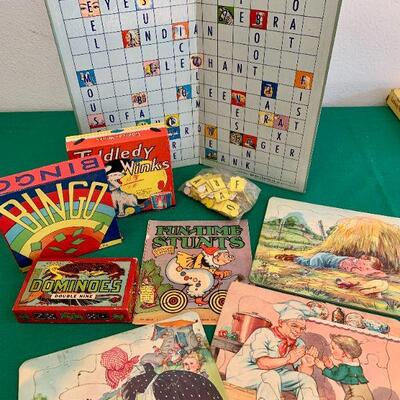 LOT 177 VINTAGE GROUP OF CHILDREN'S GAMES & PUZZLES