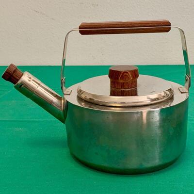 LOT 182 VINTAGE FARBERWARE WOOD & STAINLESS TEA KETTLE