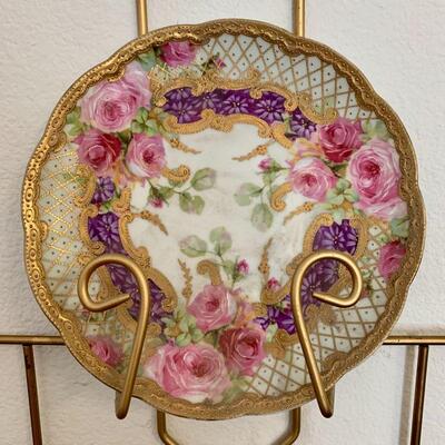 LOT 187 ANTIQUE PAINTED CHINA PLATE AUSTRIA