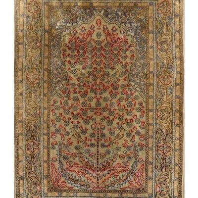 BLACK FRIDAY SALE Discount code: ABCBLACKFRIDAY     https://abcrugskilims.com/  Fine quality,  Turkish Hand-Knotted Vintage Silk Rugs, 3'...