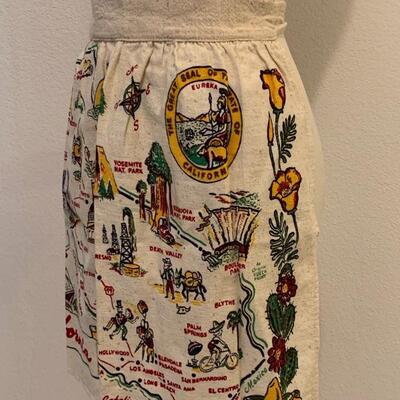 LOT 201 VINTAGE SOUVENIR CALIFORNIA MAP APRON