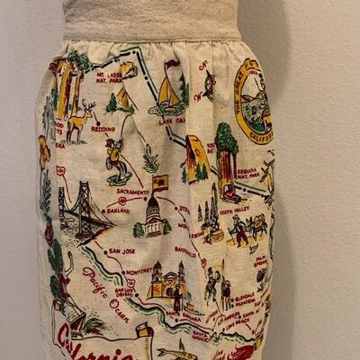 LOT 201 VINTAGE SOUVENIR CALIFORNIA MAP APRON