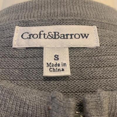 LOT 206 CROFT & BARROW ZIP FRONT GRAY SWEATER