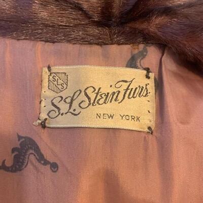 LOT 209 VINTAGE FUR COAT S L STEIN FURS NEW YORK