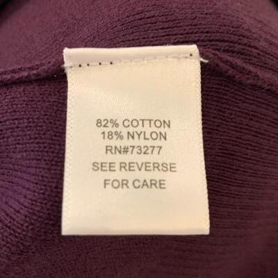 LOT 216 NWT CROFT & BARROW PURPLE CARDIGAN 