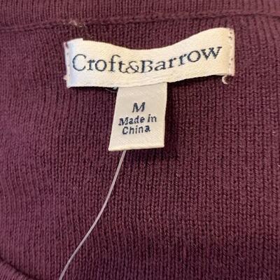 LOT 216 NWT CROFT & BARROW PURPLE CARDIGAN 