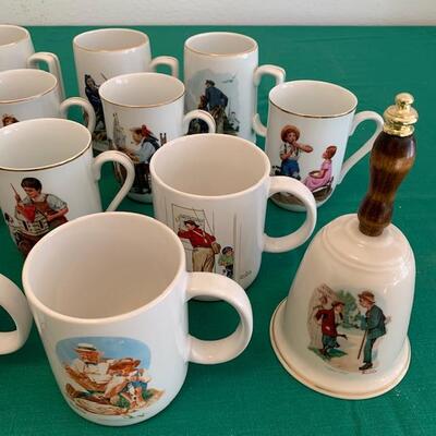 Lot 224 Group Norman Rockwell Collector Plate Bell Glass 15 Mugs  