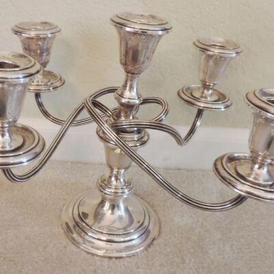 LOT 4   STERLING SILVER CANDELABRA AND MORE 