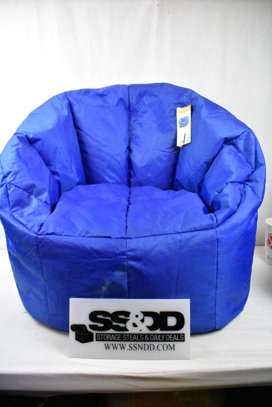 Big Joe Milano Bean Bag Chair, Blue 32" x 28" x 25" Warehouse Dirt
