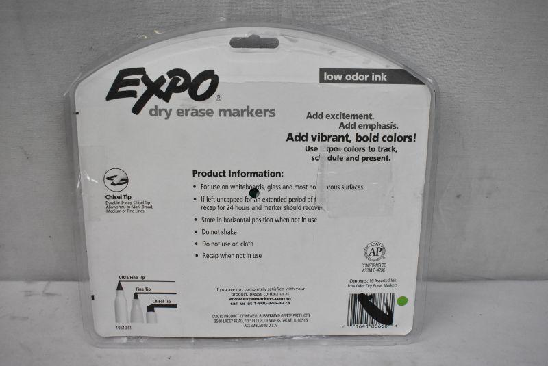 Expo Odor Dry Erase Markers, Assorted Colors, Pack of 18 Low Odor