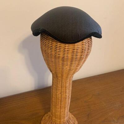 LOT 232 VINTAGE BLACK COCKTAIL HAT PEARL TRIM