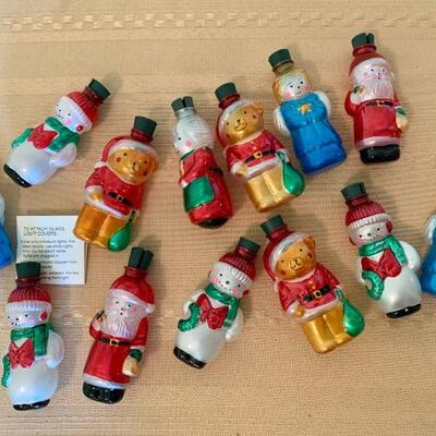 LOT 236 CHRISTMAS FIGURAL GLASS COVERS FOR MINIATURE LIGHTS