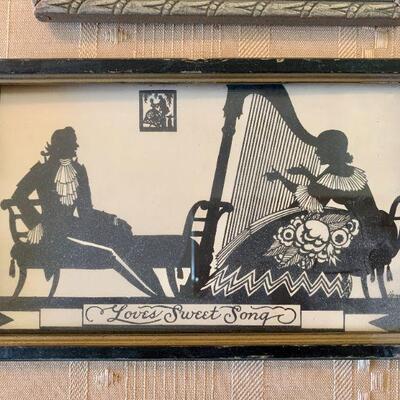 LOT 250. GROUP OF ANTIQUE FRAMED SILHOUETTES MOTHER COUPLE & CHILDREN PLAYING
