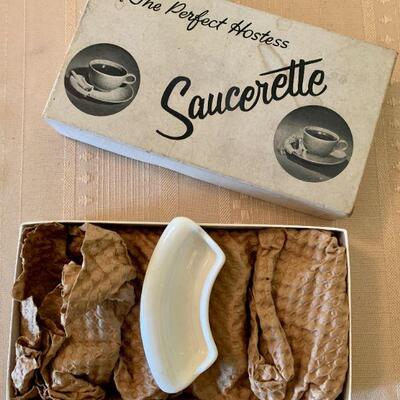 LOT 251 VINTAGE GIFT SET SAUCERETTE THE PERFECT HOSTESS ORIGINAL BOX