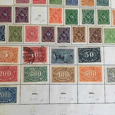 Antique German Hinged DEUTSCHES REICH Stamp Collection