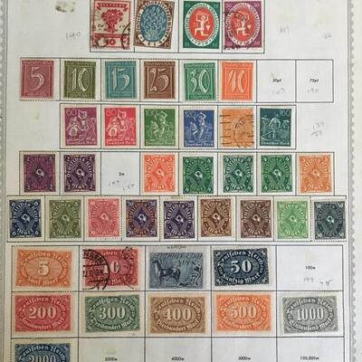 Antique German Hinged DEUTSCHES REICH Stamp Collection