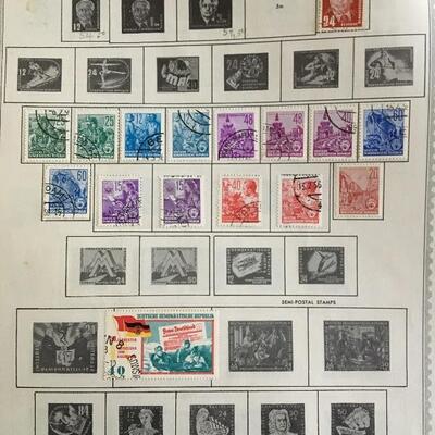 Antique German Hinged DEUTSCHES REICH Stamp Collection with German Democratic Republic