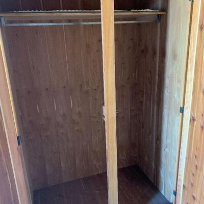 LOT 255  VINTAGE DOUBLE CEDAR LINED STANDING WARDROBE CLOSET