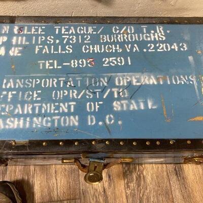 Lot# 213 -Vintage Trunk Footlocker Department of State Washington DC