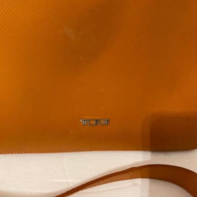 H798 Tumi Orange Leather Cross Body Bag