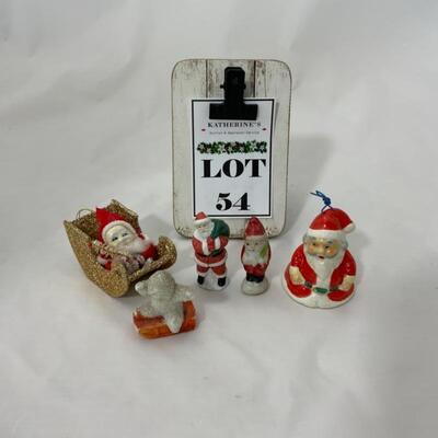 (54) Vintage | Santas & Snowbaby on sled | Japan
