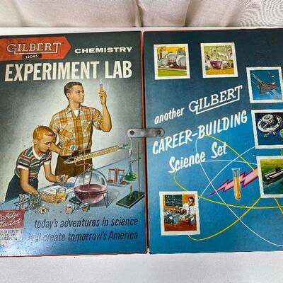 Lot# 241 s Vintage Gilbert 12045 Science Set Steel Box Education Chemistry Crime Set 