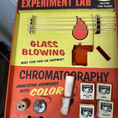 Lot# 241 s Vintage Gilbert 12045 Science Set Steel Box Education Chemistry Crime Set 