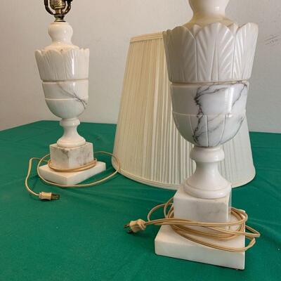 LOT 260 PAIR OF VINTAGE MARBLE TABLE LAMPS