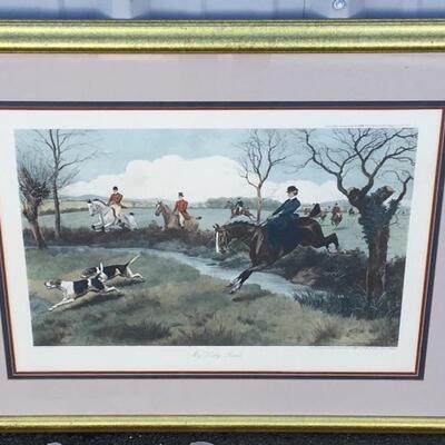 G.D. ROWLANDSON c.1899 Large 26 x 19 â€œMy Lady Leadsâ€ Hand Colored Engraving 