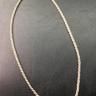 Sterling .925 Rope Chain 17” Necklace 