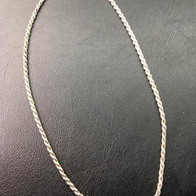 Sterling .925 Rope Chain 17” Necklace 