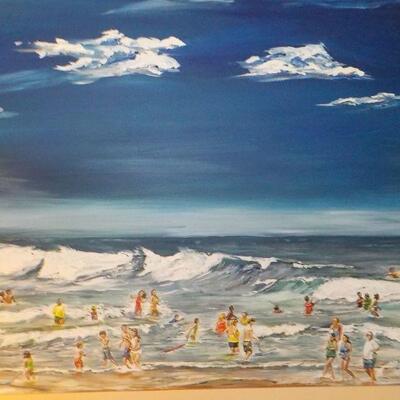 " Original Oil Canvas 32' x 20'". " J.Schuyler".