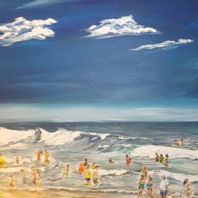 " Original Oil Canvas 32' x 20'". " J.Schuyler".