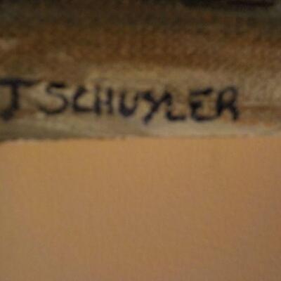 " Original Oil Canvas 32' x 20'". " J.Schuyler".