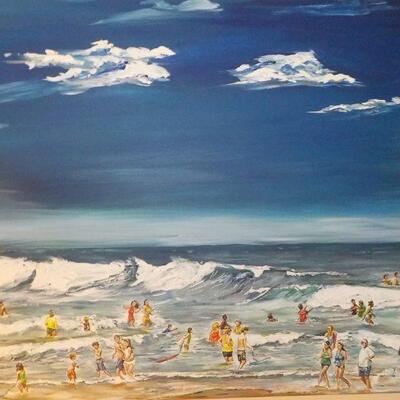 " Original Oil Canvas 32' x 20'". " J.Schuyler".
