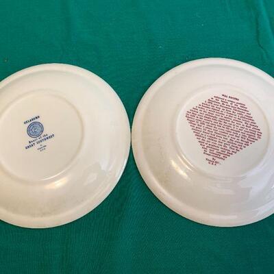 LOT 282  VINTGE SOUVENIR COMMEMORATIVE PLATES WILL ROGERS & OKLAHOMA