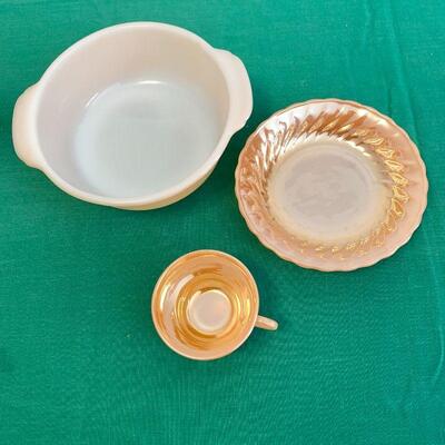 LOT 285  VINTAGE FIRE KING LUSTERWARE