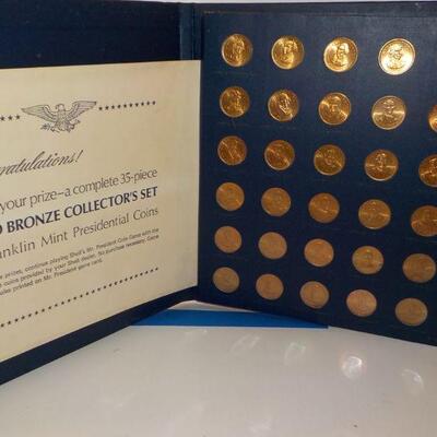 Presidential coins/ Franklin Mint Bronze set 35.