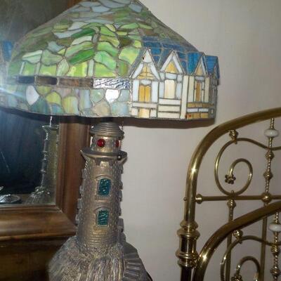 " Tiffany style Lamp shade 24 x 12 stain glass.