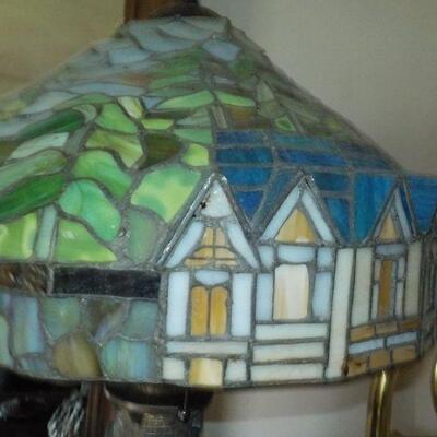 " Tiffany style Lamp shade 24 x 12 stain glass.