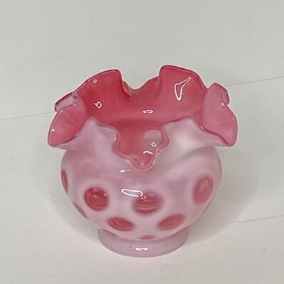 Fenton Coin Dot Pink Vase