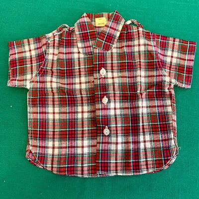 LOT 300 VINTAGE DANNY DARE 1950S BOYS PLAID SHORT SLEEVE SHIRT 