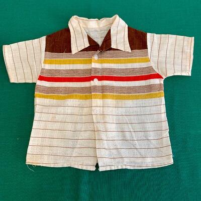 LOT 303 VINTAGE 1950S BROWN GOLD ORANGE STRIPE 