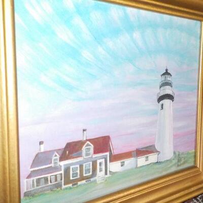 " Cape Cod light House Original Oil  by Aleta Anderson ".