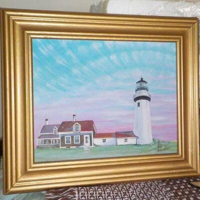 " Cape Cod light House Original Oil  by Aleta Anderson ".