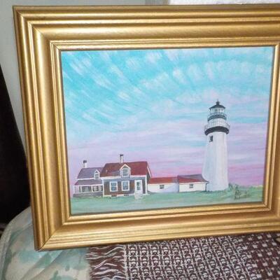 " Cape Cod light House Original Oil  by Aleta Anderson ".