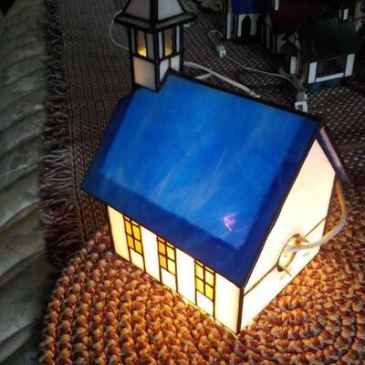 :Stain Glass Church with lights "