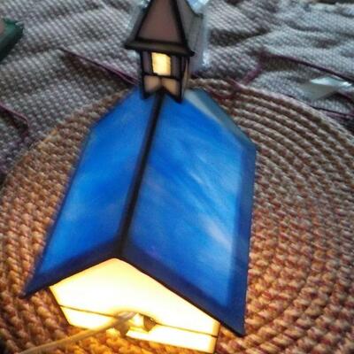 :Stain Glass Church with lights "